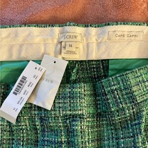 J Crew Green Plaid Capri pant